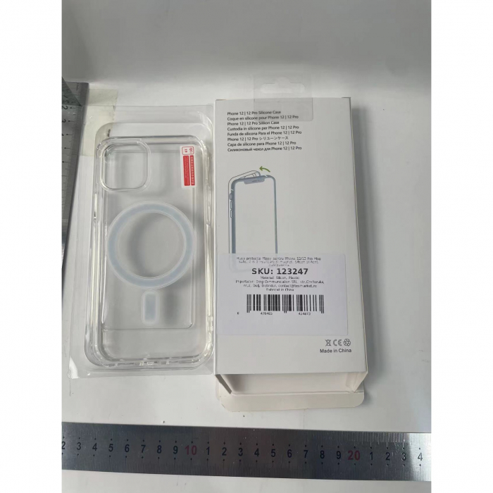 Husa protectie Flippy pentru iPhone 12/12 Pro Mag Safe, 2 in 1 incarcare si magnet, Silicon si Acril, Transparenta [11]