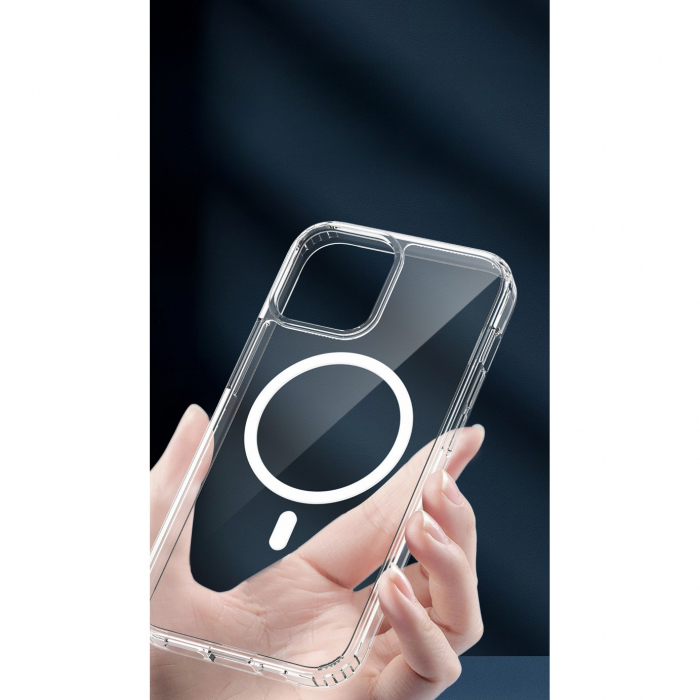 Husa protectie Flippy pentru iPhone 12/12 Pro Mag Safe, 2 in 1 incarcare si magnet, Silicon si Acril, Transparenta [6]