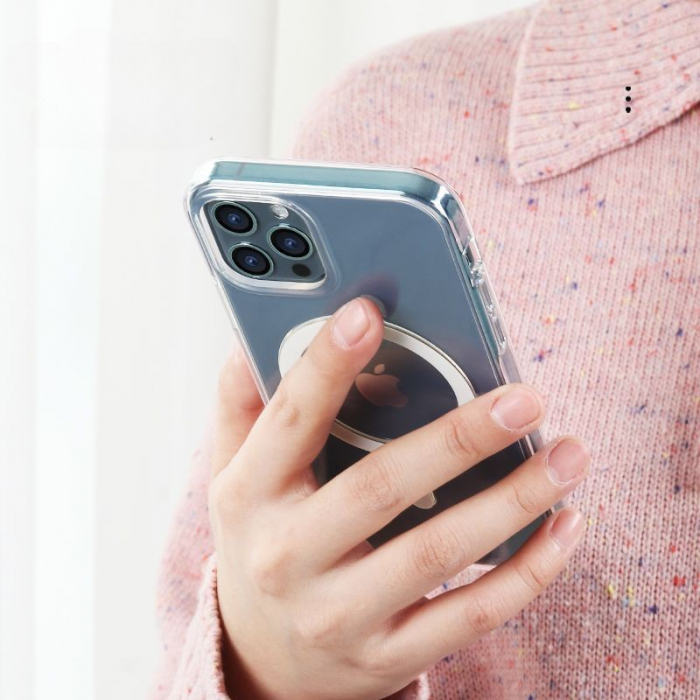 Husa protectie Flippy pentru iPhone 13 Mag Safe, 2 in 1 incarcare si magnet, Silicon si Acril, Transparenta [3]