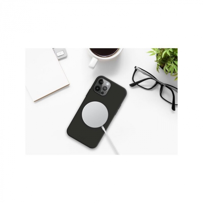 Husa protectie Flippy pentru iPhone 14 Pro Mag Safe, 2 in 1 incarcare si magnet, Soft silicone, Negru [2]