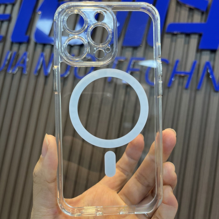 Husa protectie Flippy pentru iPhone 14 Pro Max Mag Safe, 2 in 1 incarcare si magnet, Silicon si Acril, Transparenta [5]