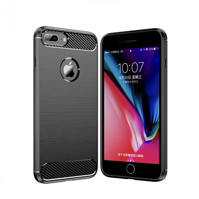 Husa Protectie, Flippy, pentru iPhone 14, TPU Carbon, Negru [1]