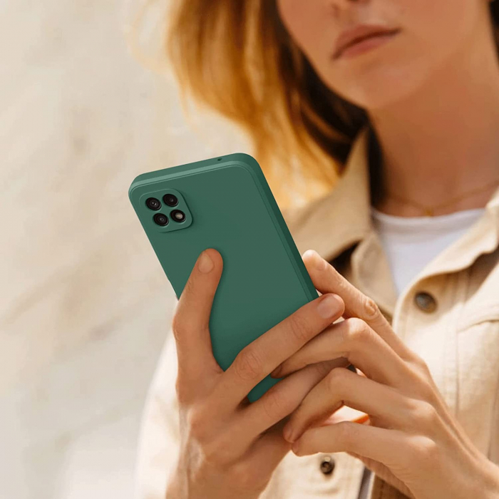 Husa protectie Flippy pentru Samsung A22 5G Liquid Silicone Verde [4]