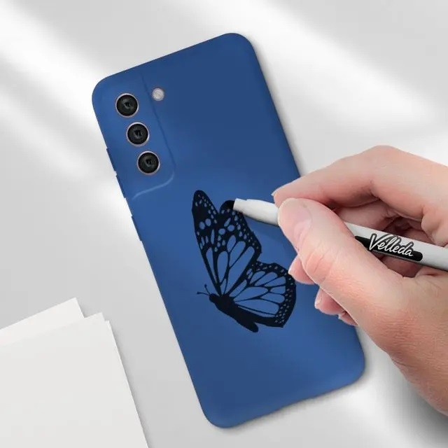 Husa protectie Flippy pentru Samsung S21 FE Liquid Silicone Albastru Inchis [2]