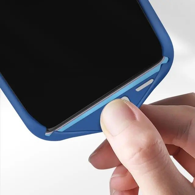 Husa protectie Flippy pentru Samsung S21 FE Liquid Silicone Albastru Inchis [3]
