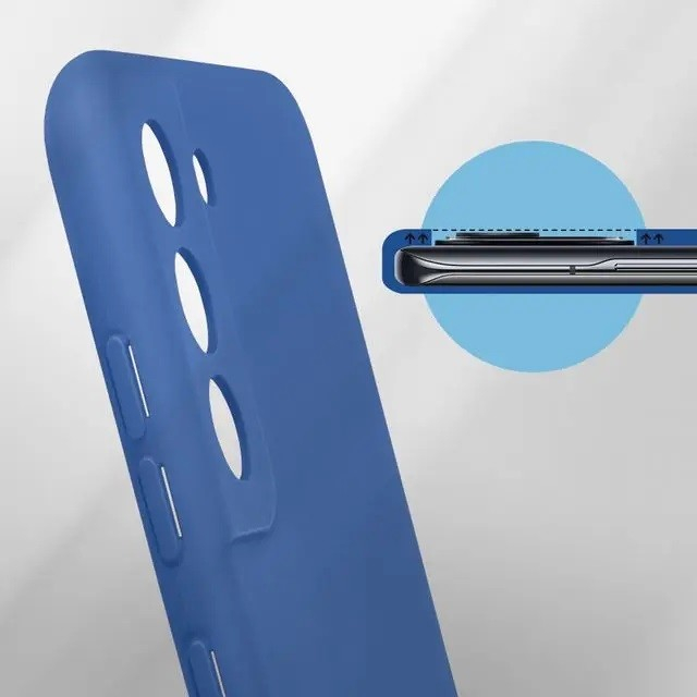 Husa protectie Flippy pentru Samsung S21 FE Liquid Silicone Albastru Inchis [4]