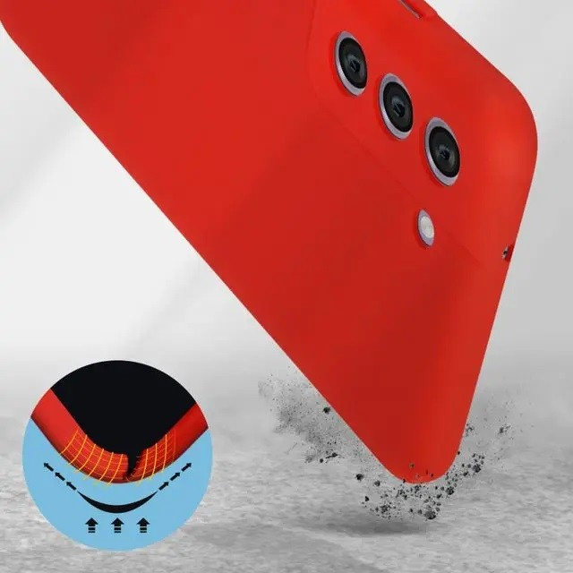 Husa protectie Flippy pentru Samsung S21 FE Liquid Silicone Rosu [9]