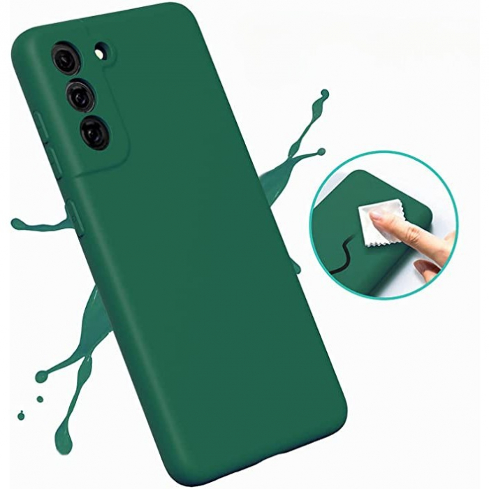 Husa protectie Flippy pentru Samsung S21 FE Liquid Silicone Verde [2]