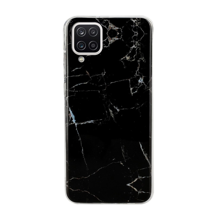 Husa protectie pentru Apple iPhone SE 2020 Soft IMD TPU Marble Negru Suport inclus [4]