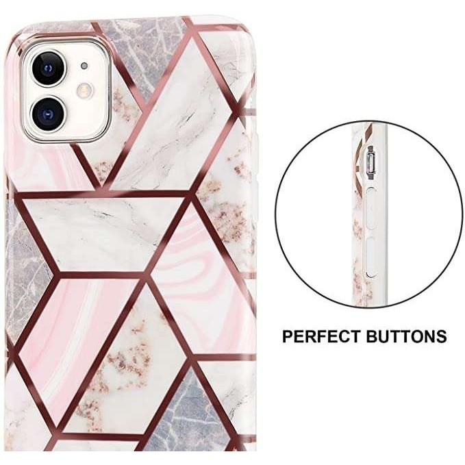 Husa protectie pentru Samsung S10 Soft IMD TPU Marble Geometric Alb [2]