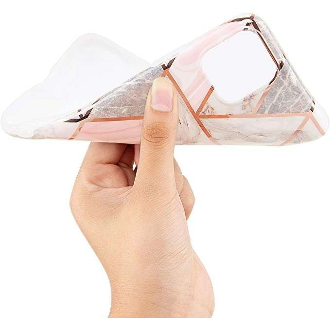 Husa protectie pentru Samsung S10 Soft IMD TPU Marble Geometric Alb [5]