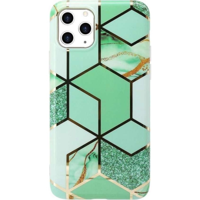 Husa protectie pentru Samsung S10 Soft IMD TPU Marble Geometric Verde [6]