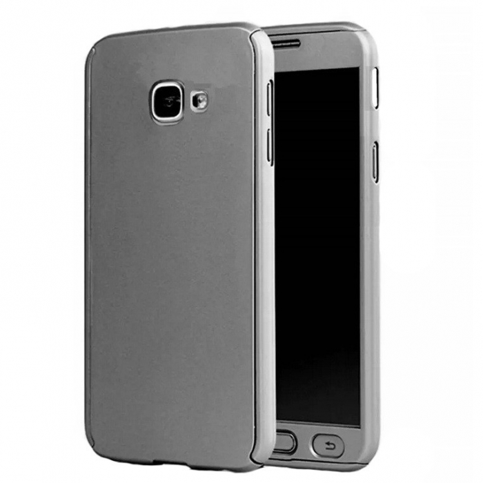 Husa Samsung Galaxy A3 2017 Full Cover 360 Argintiu + Folie de protectie [3]