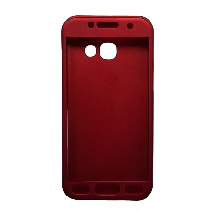 Husa Samsung Galaxy A3 2017 Full Cover 360 Rosu + Folie de protectie [3]