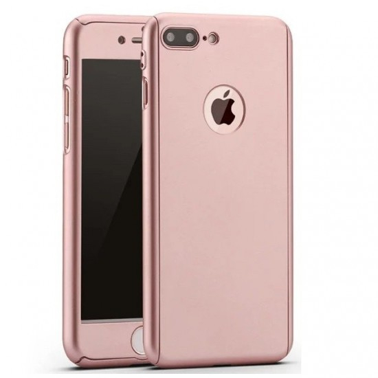 Husa Samsung Galaxy A3 2017 Full Cover 360 Roz Auriu + Folie de protectie [2]