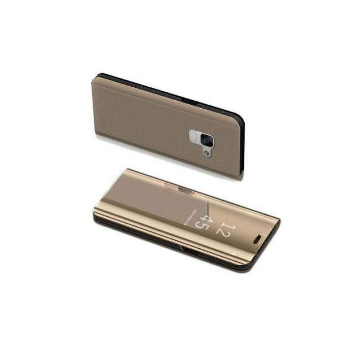Husa Samsung Galaxy A6 2018 Flip Cover Oglinda Auriu [5]