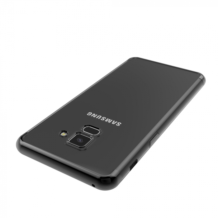 Husa Samsung Galaxy A8 2018 Transparent cu Margini Negre [5]