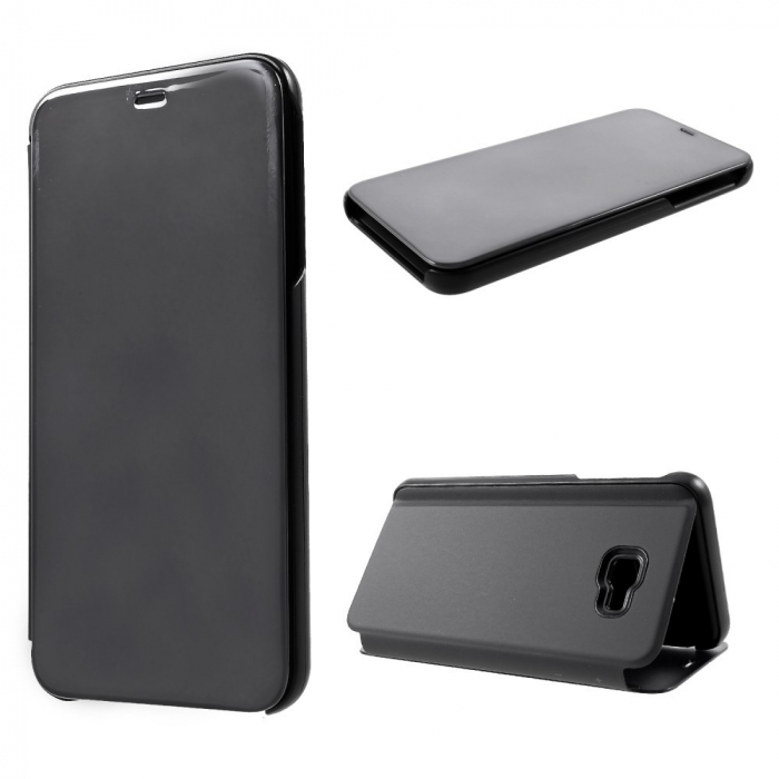 Husa Samsung Galaxy J4 Plus 2018 Flip Cover Oglinda Negru [6]