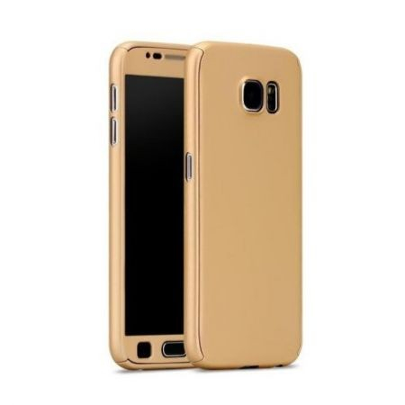 Husa Samsung Galaxy J7 2017 Full Cover 360 Auriu + Folie de protectie [3]