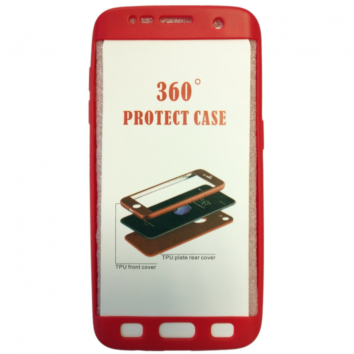 Husa Samsung Galaxy S7 Edge Full Silicone Rosu [4]