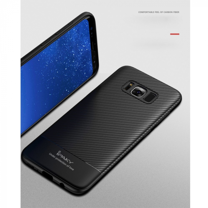 Husa Samsung Galaxy S8 IPAKY Carbon Fiber Negru [4]