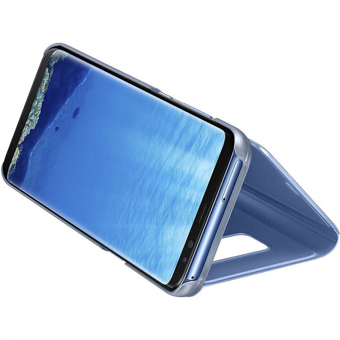 Husa Samsung Galaxy S8 Plus Flip Cover Oglinda Albastru [3]