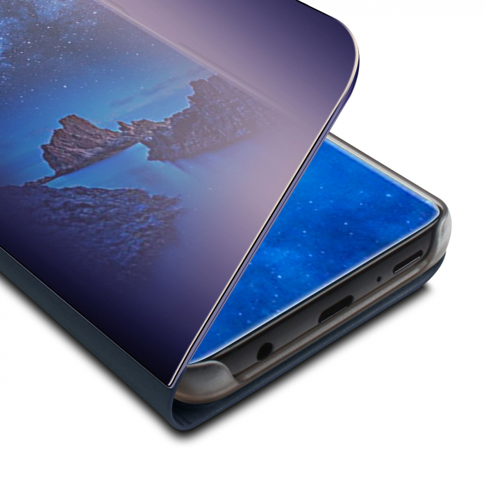 Husa Samsung Galaxy S9 Flip Cover Oglinda Albastru [3]