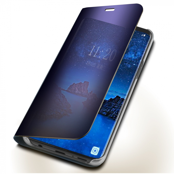 Husa Samsung Galaxy S9 Flip Cover Oglinda Albastru [8]