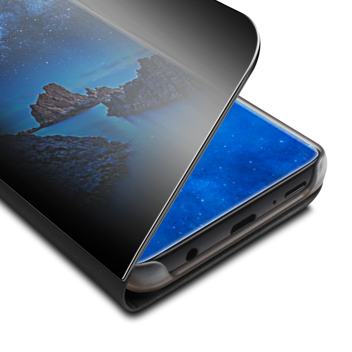 Husa Samsung Galaxy S9 Flip Cover Oglinda Negru [3]