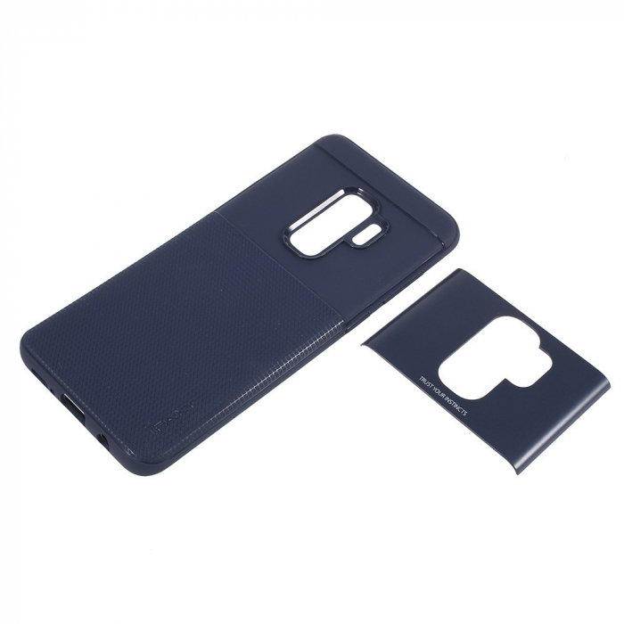 Husa Samsung Galaxy S9 Ipaky Elegant Grid Design TPU Hybrid Albastru [5]