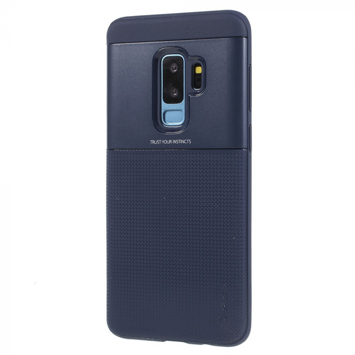 Husa Samsung Galaxy S9 Ipaky Elegant Grid Design TPU Hybrid Albastru [4]