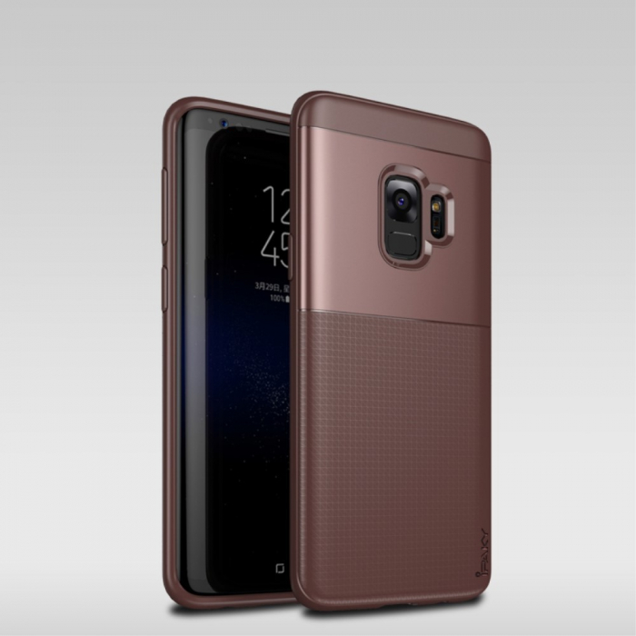 Husa Samsung Galaxy S9 Ipaky Elegant Grid Design TPU Hybrid Maro [4]
