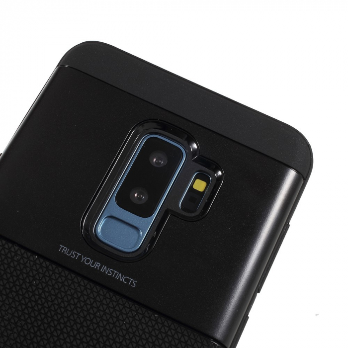Husa Samsung Galaxy S9 Plus Ipaky Elegant Grid Design TPU Hybrid Negru [2]