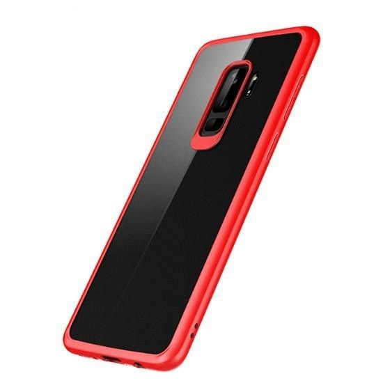 Husa Samsung Galaxy S9 Tpu Transparent cu margini colorate rosu [2]