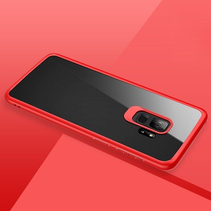 Husa Samsung Galaxy S9 Tpu Transparent cu margini colorate rosu [5]