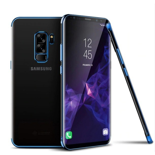 Husa Samsung Galaxy S9 Transparent cu Margini Albastre [1]