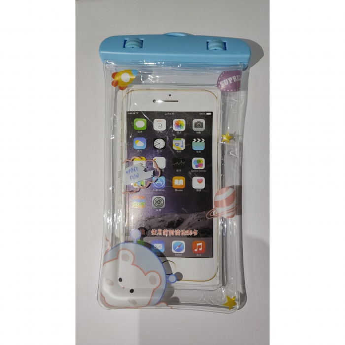 Husa subacvatica Fruity Waterproof Flippy, Snowproof, Universala, Impermeabila, cu Snur, pentru telefon sau documente, Model 1, Albastru deschis [3]
