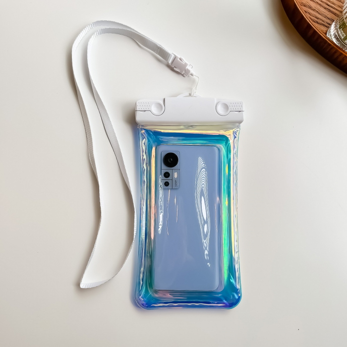 Husa subacvatica Holografica Waterproof Flippy, Snowproof, Universala, Impermeabila, cu Snur, pentru telefon sau documente, Alb [4]