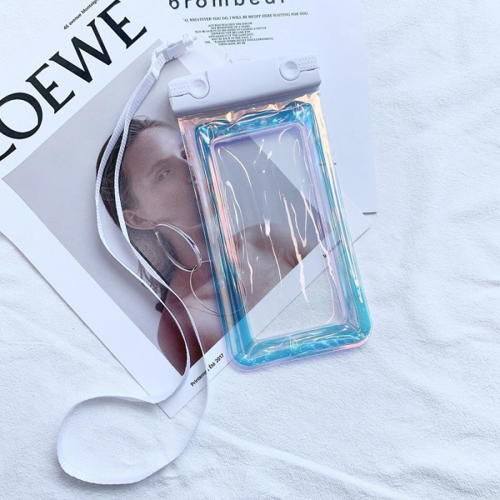 Husa subacvatica Holografica Waterproof Flippy, Snowproof, Universala, Impermeabila, cu Snur, pentru telefon sau documente, Alb [5]