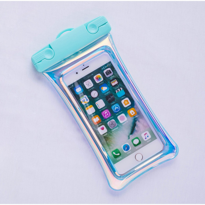 Husa subacvatica Holografica Waterproof Flippy, Snowproof, Universala, Impermeabila, cu Snur, pentru telefon sau documente, Bleu [4]