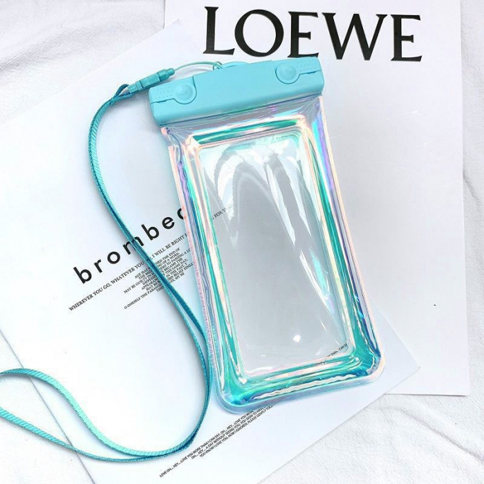 Husa subacvatica Holografica Waterproof Flippy, Snowproof, Universala, Impermeabila, cu Snur, pentru telefon sau documente, Bleu [5]