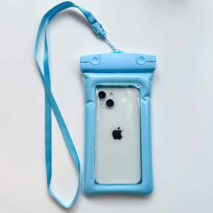 Husa subacvatica Matte Cushion Waterproof Flippy, Snowproof, Universala, cu Snur, pentru telefon sau documente, Bleu [2]