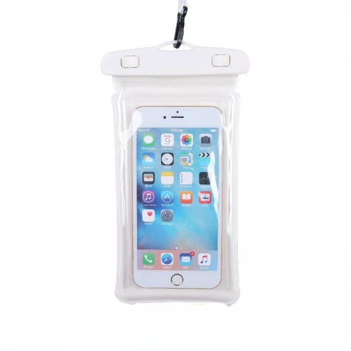 Husa subacvatica Waterproof Flippy, Snowproof, Universala, Senzoriala, cu Snur, pentru telefon sau documente, Alb [1]