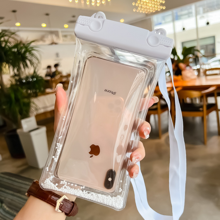 Husa subacvatica Waterproof Flippy, Snowproof, Universala, Senzoriala, cu Snur, pentru telefon sau documente, Alb [5]