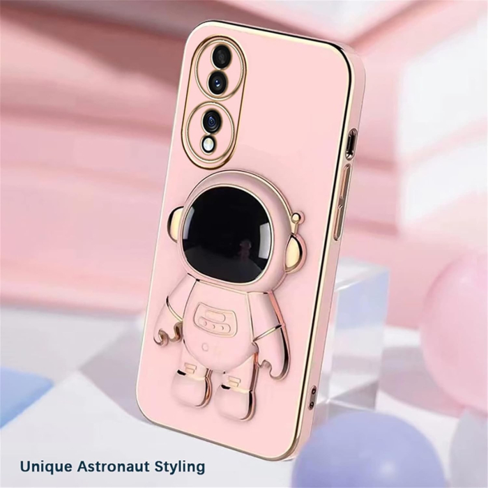 Husa Telefon 2in1, Flippy, Compatibila Huawei P60 Pro, Carcasa TPU cu Suport Inclus Tip Astronaut, Protectie Camere, Roz [2]