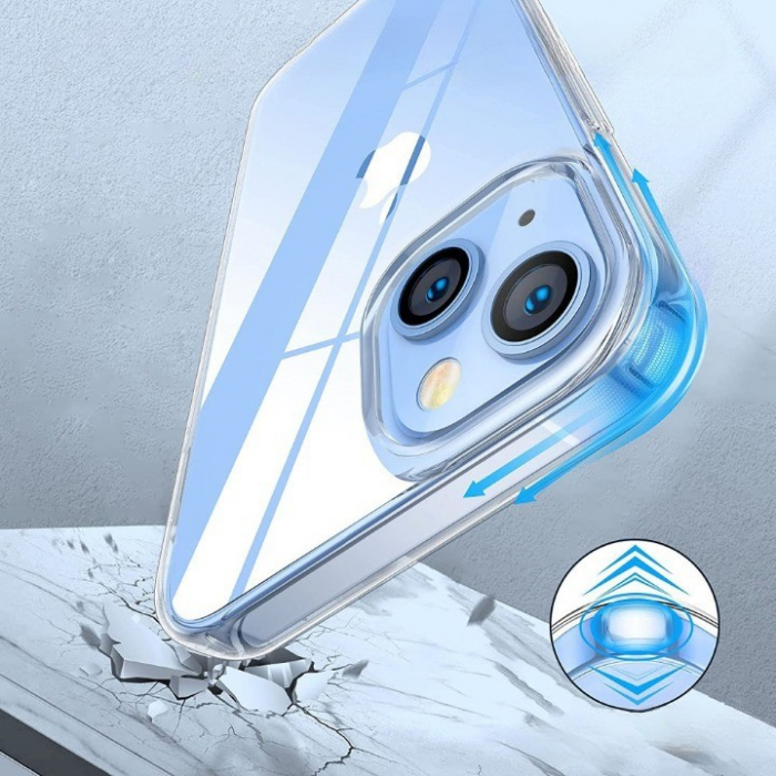 Husa TPU pentru iPhone 14, Flippy, Silicon, Protectie Antisoc, Transparenta [3]