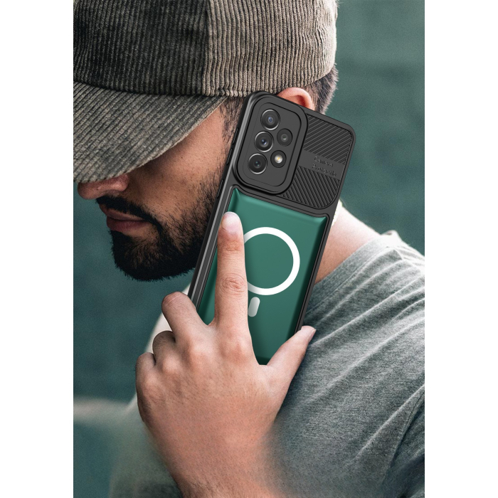 Husa Urban Armor pentru Samsung S23 Plus Verde inchis, Suport Auto Magnetic, Protectie Antisoc, Flippy [5]