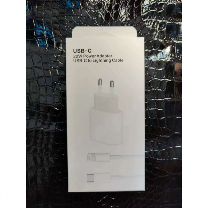 Incarcator compatibil cu iPhone, USB Type-C, Fast charge, Putere 20W, Flippy, Alb [2]