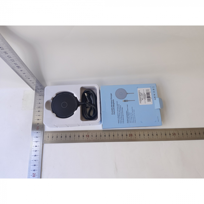 Încărcător fără fir, Wireless, portabil Flippy, MagSafe 15W, mufa conectare Adaptor Type C, functie suport, pentru seriile iPhone 14, iPhone 13 si iPhone 12, Negru [5]