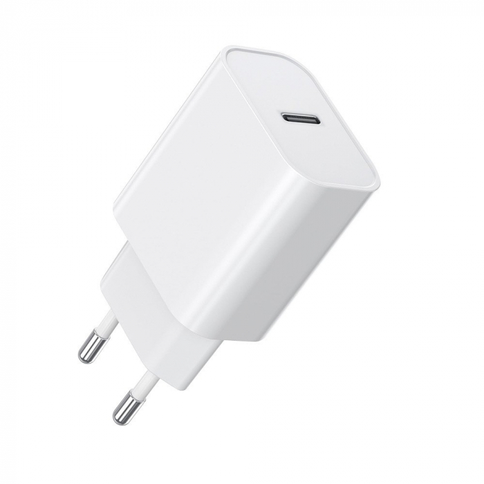 Incarcator Retea Fast Charge, Flippy, Incarcator Standard European Power Delivery 30 W, Compatibil cu iPhone 15 / 16, Alb [1]